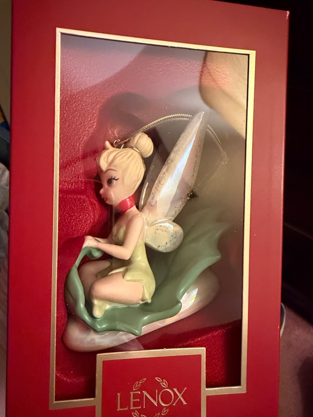Lenox Tinker Bell Sledding Ornament for 2025 Iridescent Wings Disney Character